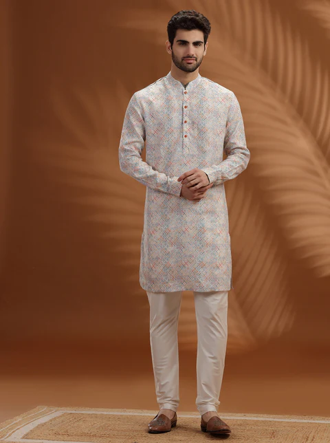 White Printed Kurta