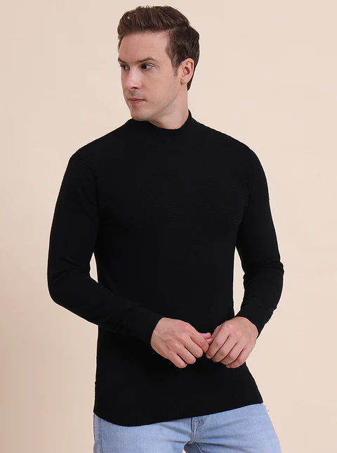 Black Solid Slim Fit T-Shirt