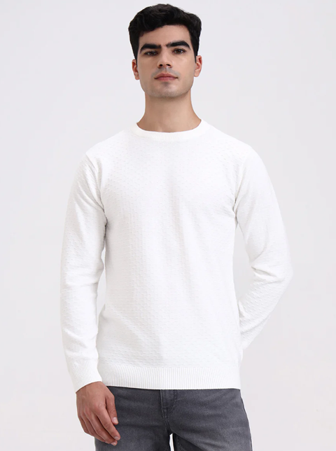 White Checked Tailored Fit T-Shirt