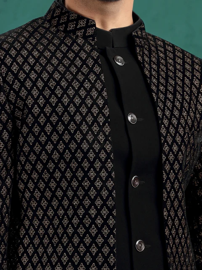 Black Embroidred Jodhpuri Suit