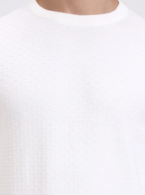 White Checked Tailored Fit T-Shirt