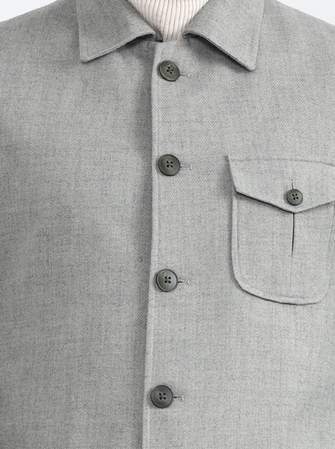 Olive Grey Solid Regular Fit Blazer