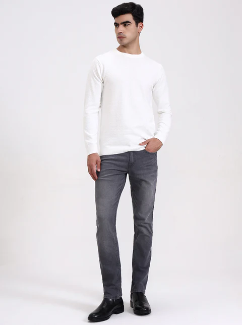 White Checked Tailored Fit T-Shirt