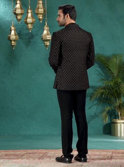 Black Embroidred Jodhpuri Suit