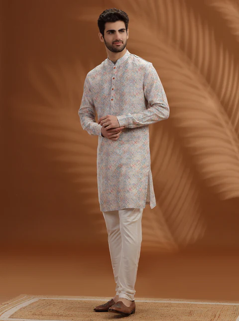 White Printed Kurta