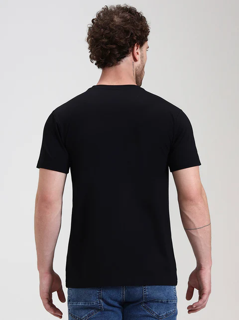 Black Solid Slim Fit T-Shirt