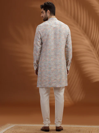White Printed Kurta