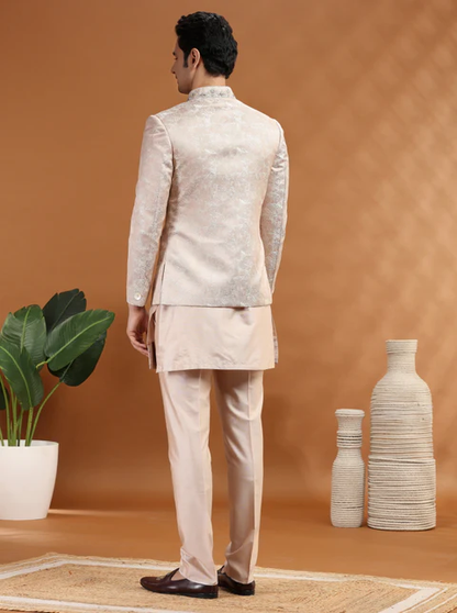 Dusty Pink Embroidered Jodhpuri Suit