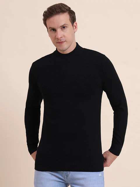 Black Solid Slim Fit T-Shirt