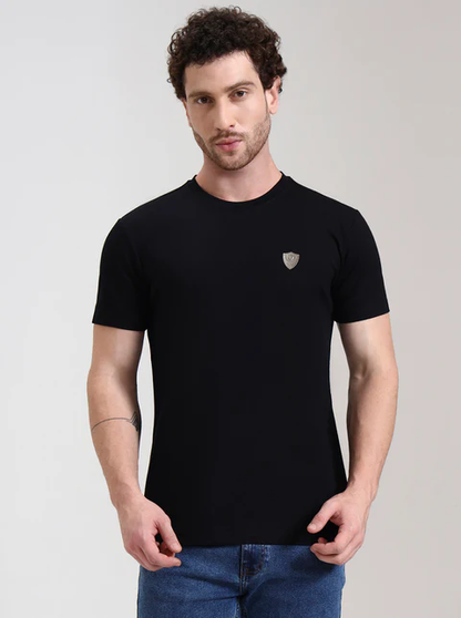 Black Solid Slim Fit T-Shirt