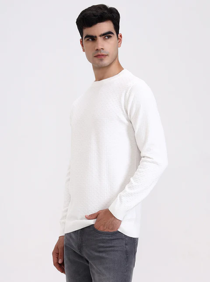 White Checked Tailored Fit T-Shirt