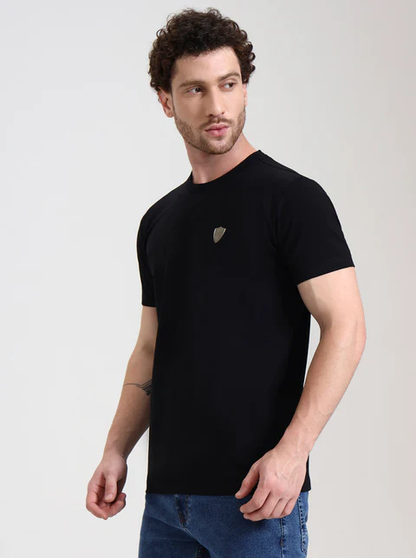 Black Solid Slim Fit T-Shirt