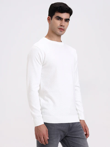 White Checked Tailored Fit T-Shirt