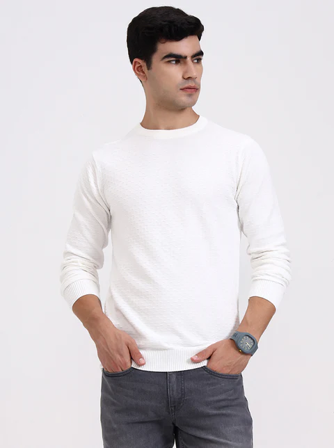 White Checked Tailored Fit T-Shirt