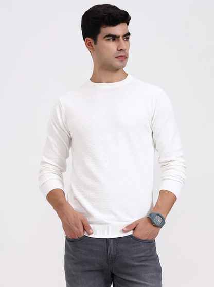 White Checked Tailored Fit T-Shirt