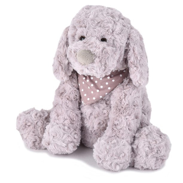 JOON Chika Rosy Plush Puppy Dog with Scarf, Grey, 10 Inches